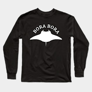 Swimming With Manta Ray In Bora Bora Long Sleeve T-Shirt